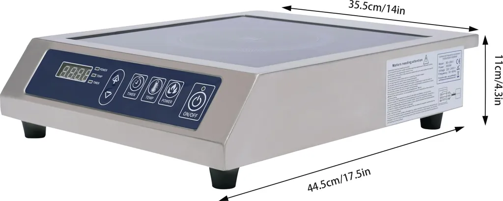 Table induction sécurisée avec chauffage rapide et commandes tactiles LED - 4