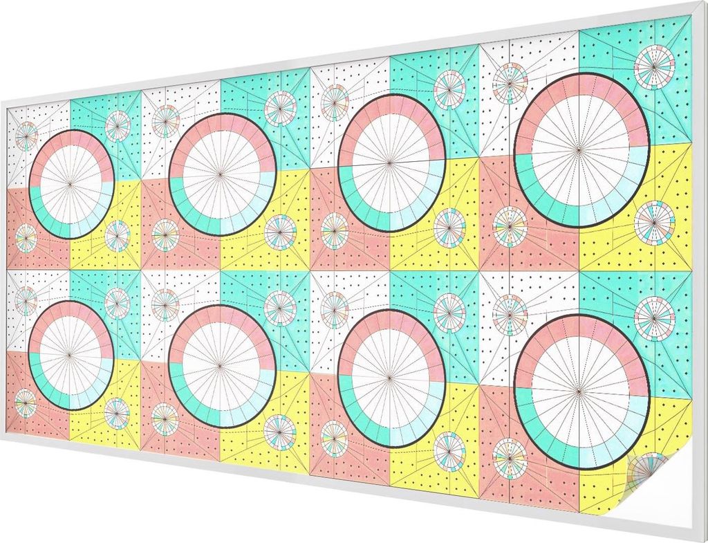 Buntglas Fensterfolie – 200x100 cm – Stained-Glass Design – blickdichte dekorative Sichtschutzfolie – selbstklebend, UV-Schutz – Geometri...
