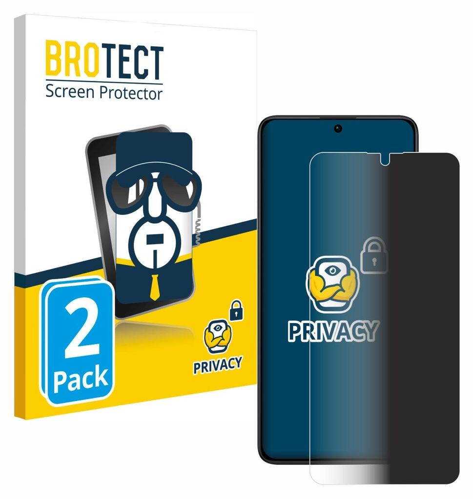 2x BROTECT Sichtschutzfolie für Xiaomi Redmi Note 13 Pro 4G Anti-Spy Privacy Sichtschutz Blickschutz Folie Blaulicht-Schutz