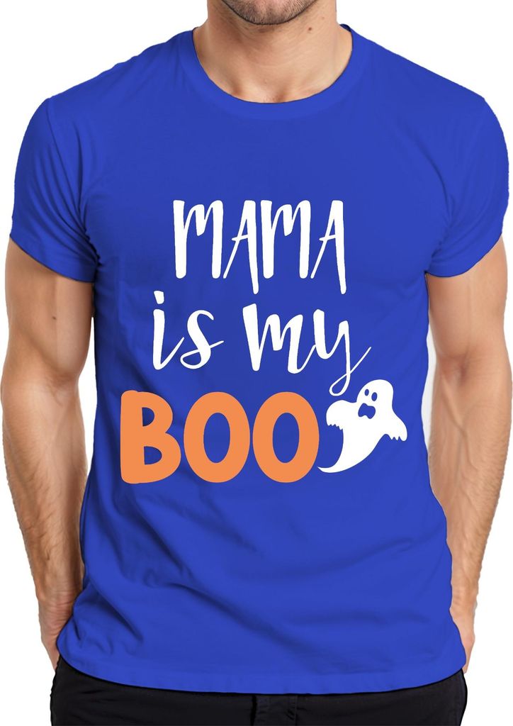 MAMA is my BOO Halloween Mama Geschenk Gespenst Lustig Familie Herren T-Shirt, Blau, XL