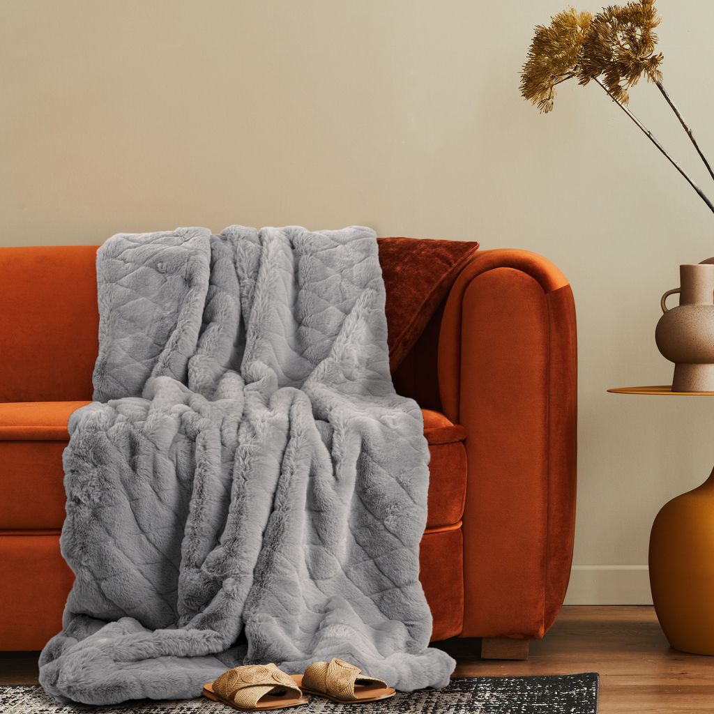 Deko Wohnzimmer Decke Kuscheldecke Tagesdecke Sofadecke Waschbar Schlafzimmer 150x200cm Grau