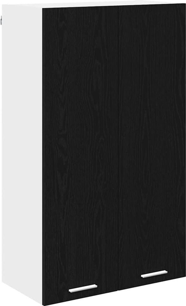 Hängeschrank mit Speicher Schwarz Eichen-Optik 60 x 31 x 100 cm