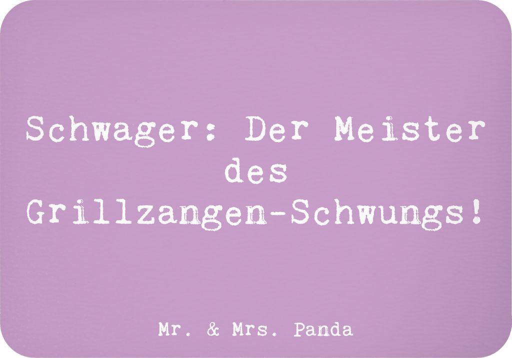 Mr. & Mrs. Panda magnet Spruch Schwager Grillmeister - Lavendeltraum - Geschenk, Humor, Familie, haftmagnet, wandmagnet, whiteboardmagnet, Notizhal...