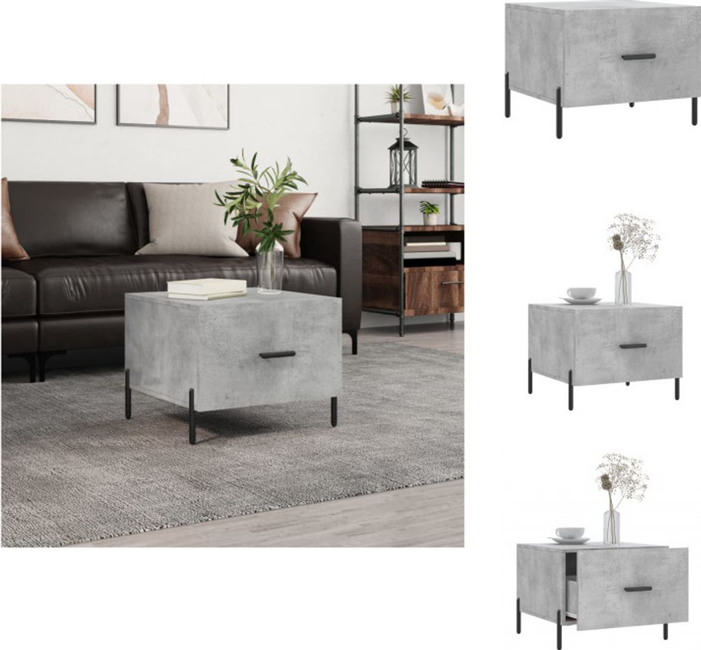 vidaXL Couchtisch Betongrau 50x50x40 cm Holzwerkstoff - Couchtische
