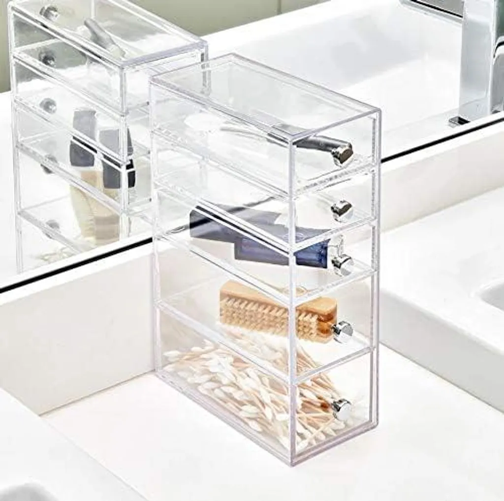 Petit format et 5 tiroirs : tour de rangement transparente iDesign - 2
