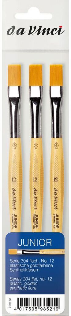da Vinci Pinsel Junior Serie 304 flach Größe 12 3 Stück