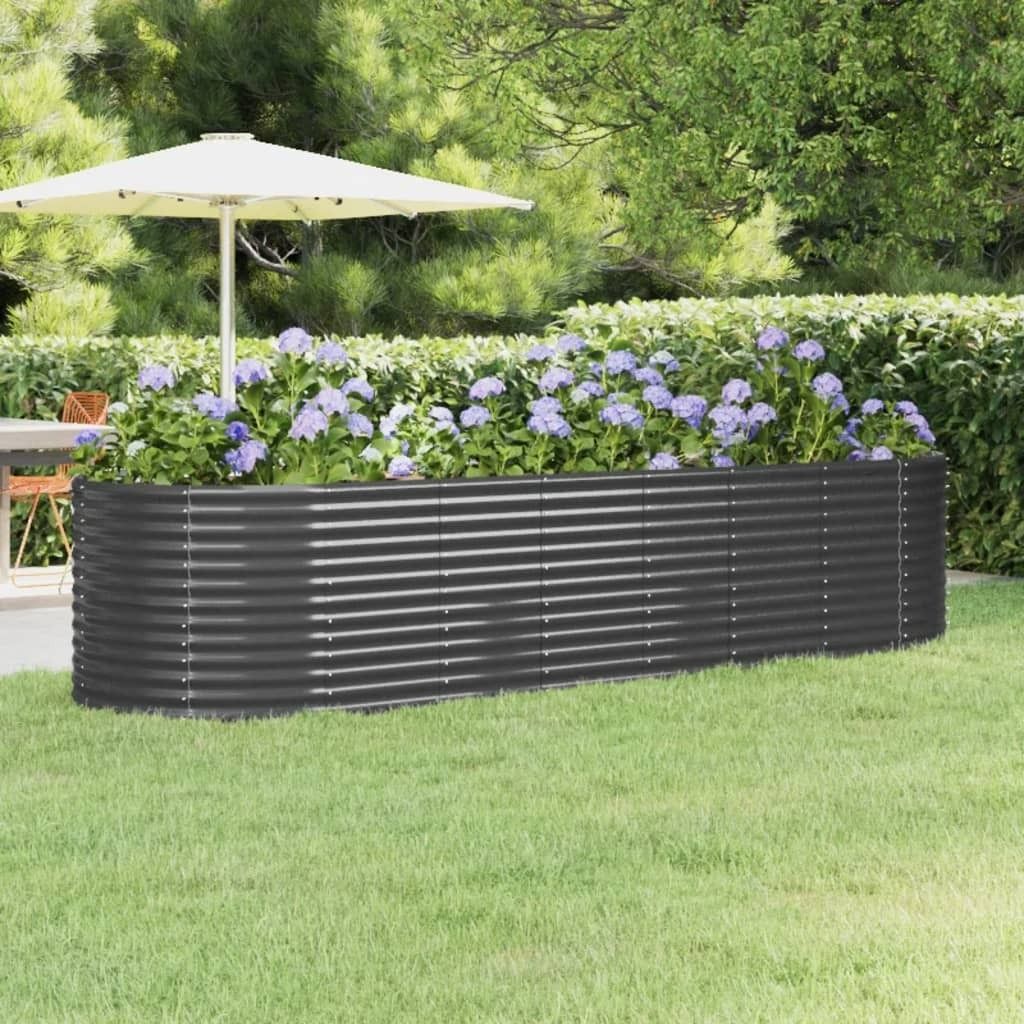 "WINTER SALE"Garten-Pflanzgefäß/Hochbeet Moderne - Pflanzkübel - Blumentopf Verzinkter Stahl 322x100x68cm Anthrazit Promotion654468 - Beete