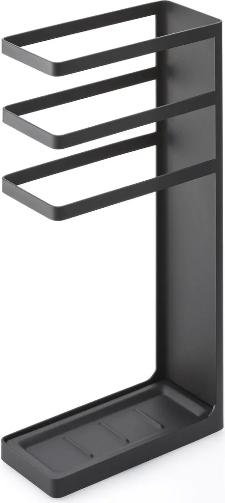 Porte-parapluies Yamazaki Slim Layer noir - Rangement design en métal
