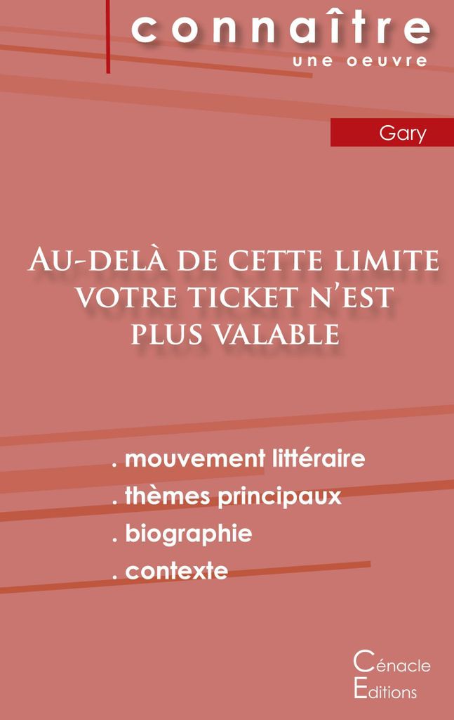 Fiche de lecture Au-delà de cette limite votre ticket n'est plus valable (Analyse littéraire de référence et résumé complet)