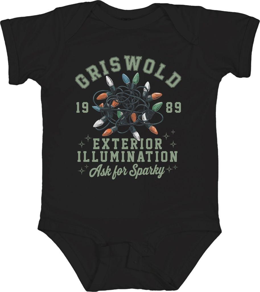 Griswold Exterior Illumination Lichterkette Grün - Weihnachten Christmas Xmas Unisex Baby Body, Schwarz, 0/3