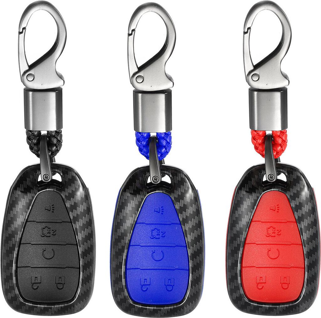 5 Button Carbon Fiber Key Fob Remote Cover für Chevrolet Malibus Camaro Cruze - Schwarz