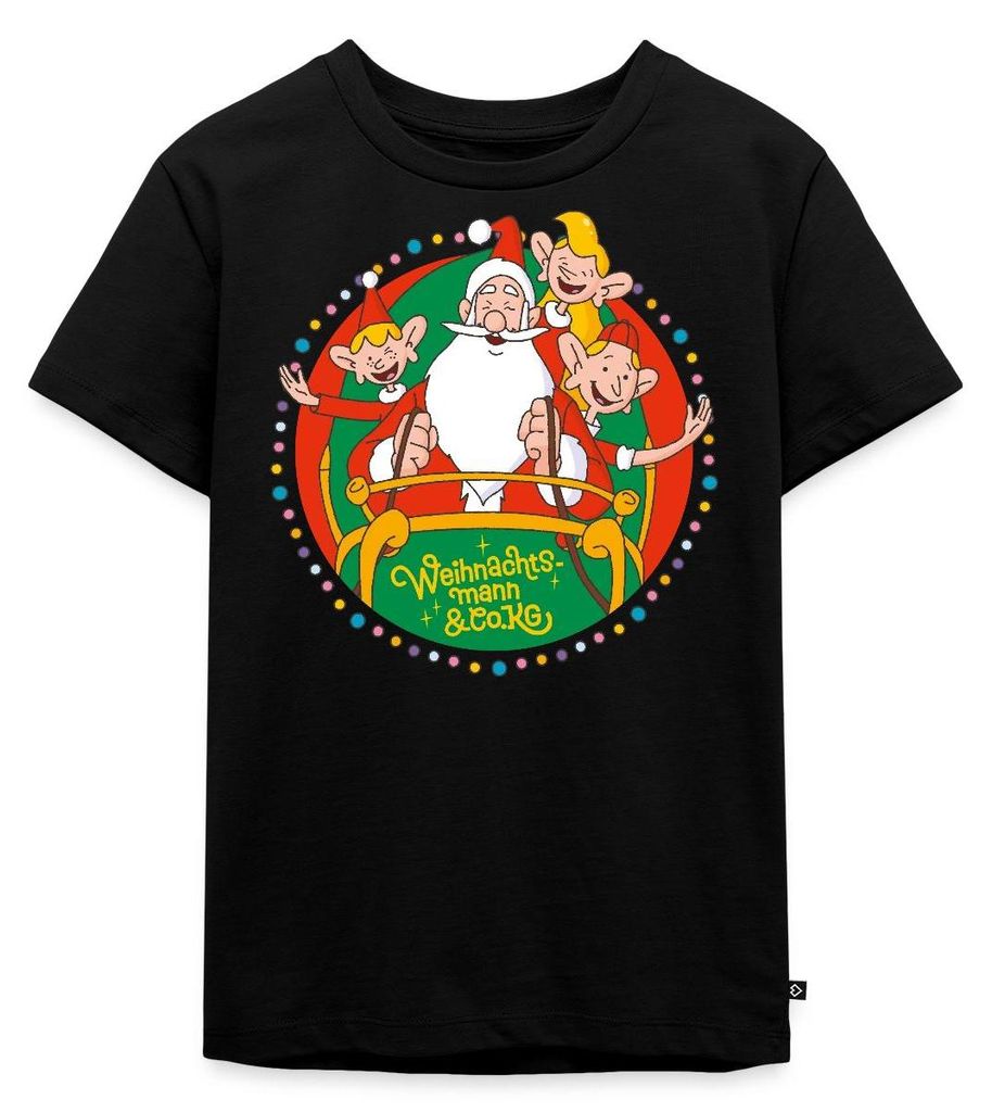 Spreadshirt Weihnachtsmann & Co. KG Logo Kinder Premium T-Shirt, 110/116 (4 Jahre), Schwarz