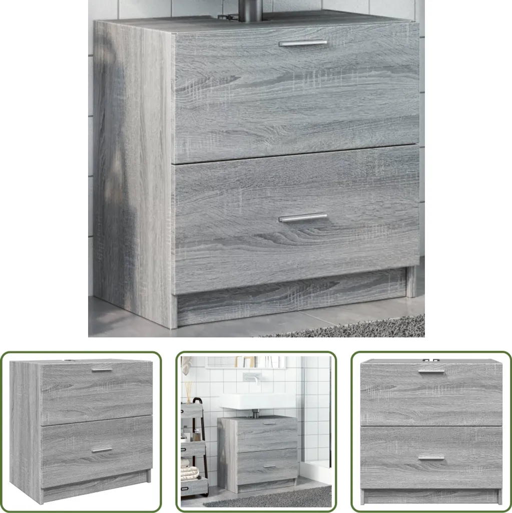 Mobile Lavabo Design Grigio Sonoma 59x37 cm | Arredo Bagno Moderno