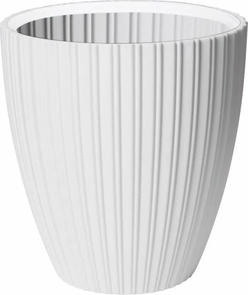 Pot Garden ID Fancy Blanc 40 cm : Contenant Léger et Ingélif Durable