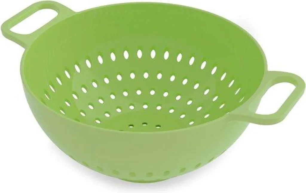Grande passoire en mélamine verte brillante, diamètre 24 cm rétro