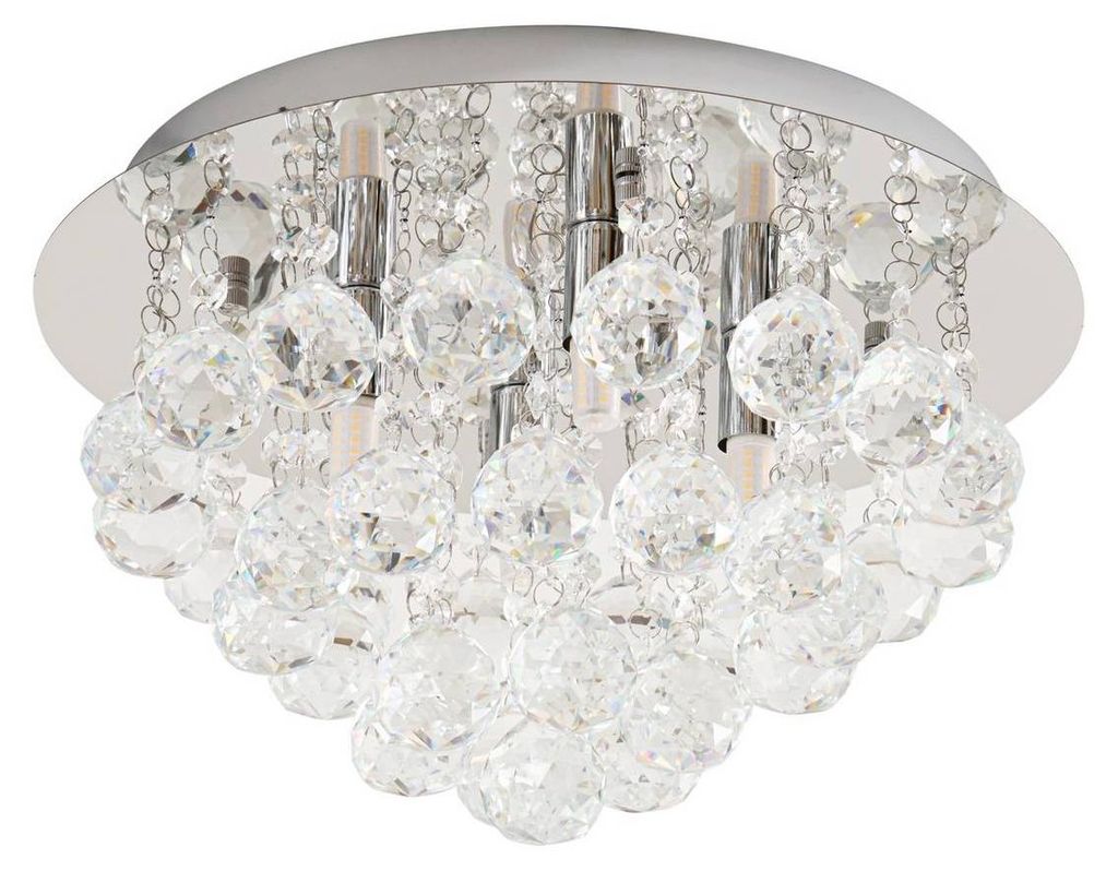 Lindby Deckenleuchte Antonino, Ø 35 cm, 4-flg., Kristall, G9