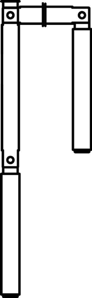 Geze Kurbelstange abnehmbar / mit Knickkurbel und Trichter (gestr.L.1400mm)silberf.EV1 - 50856