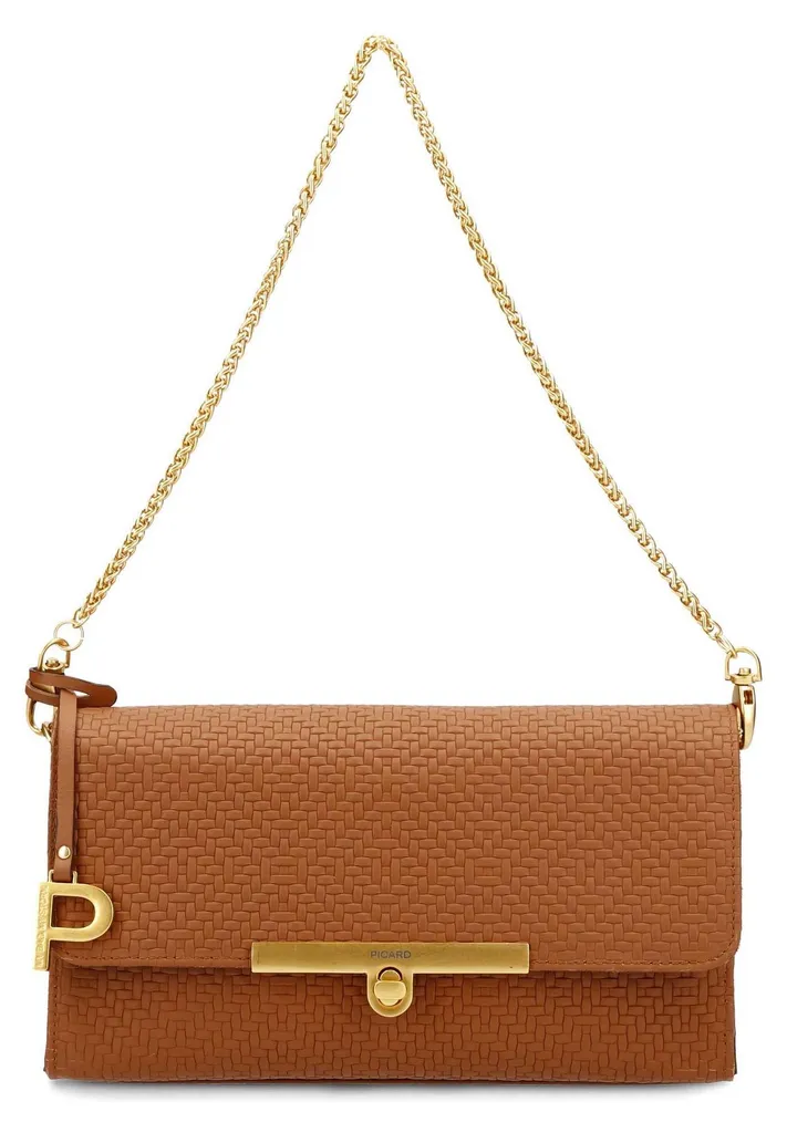 Sac bandoulière en cuir cognac PICARD 5676 avec finitions premium