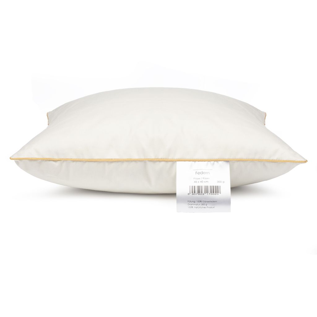 Poduszka z pierza 40x40 cm | Wypełnienie poduszki 300g 100% Zdjęcie produktu 4