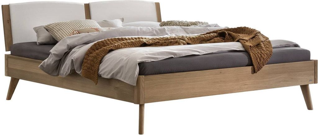 Hasena Lounge Fabro Bettgestell Massivholz Kopfteil gepolstert