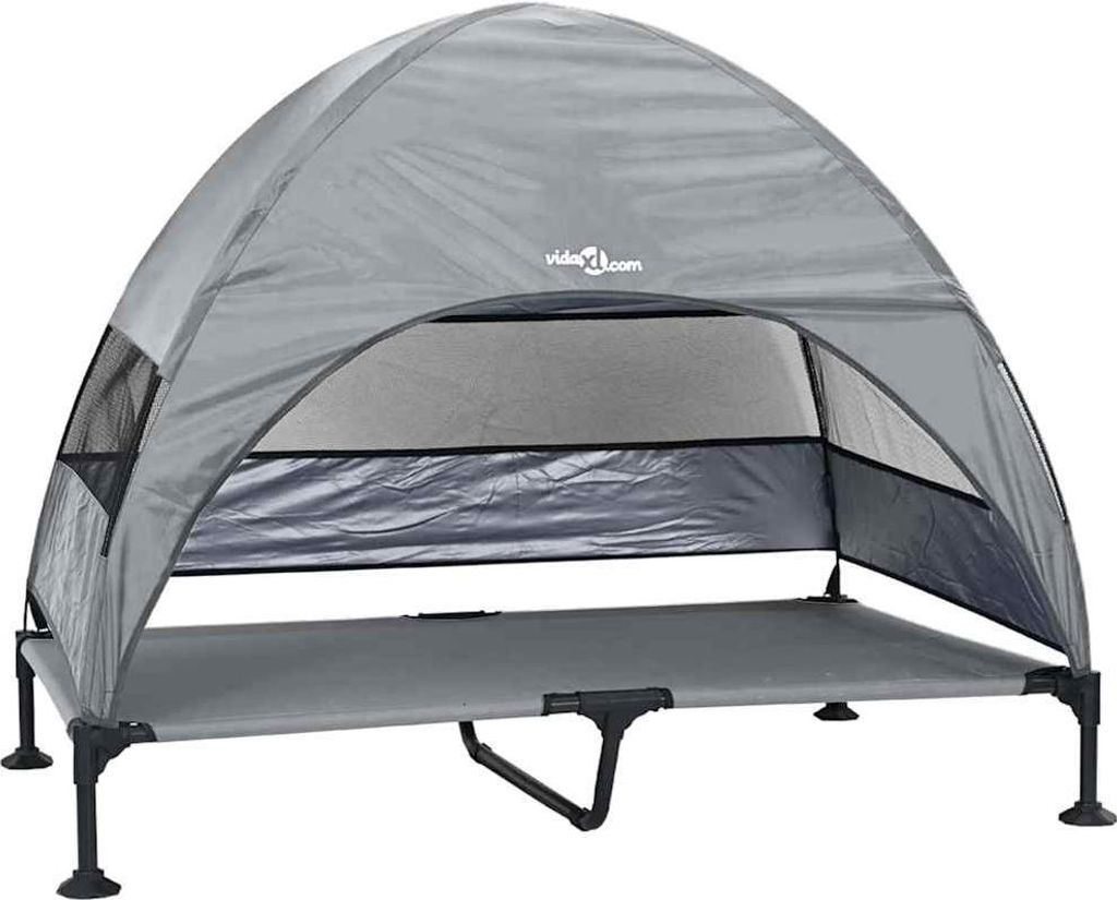 Hochgelegtes Hundebett Hellgrau 127 x 81 x 108 cm