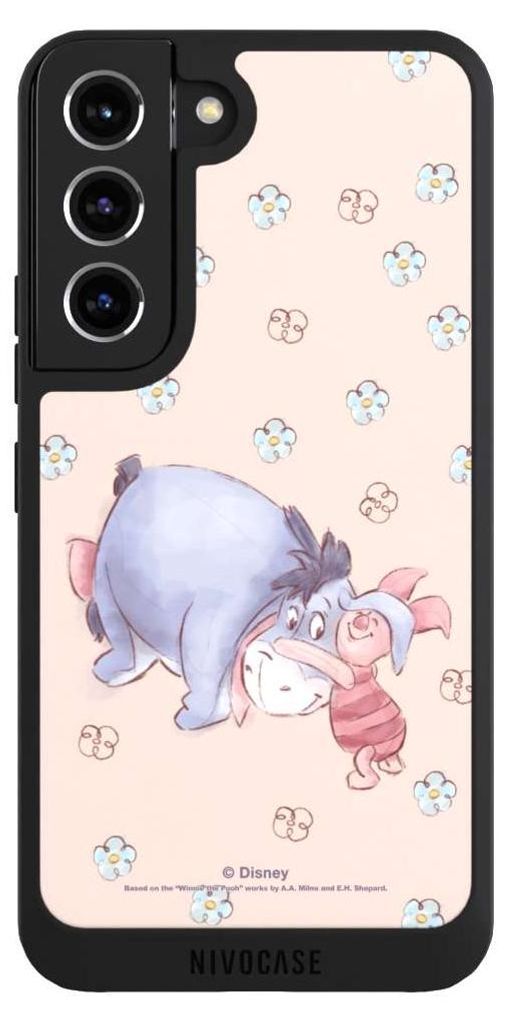 NIVOCASE Handyhülle für Samsung Galaxy S22 Hülle NIVOpure Case Schwarz Disney Esel Winnie Puuh Ferkel