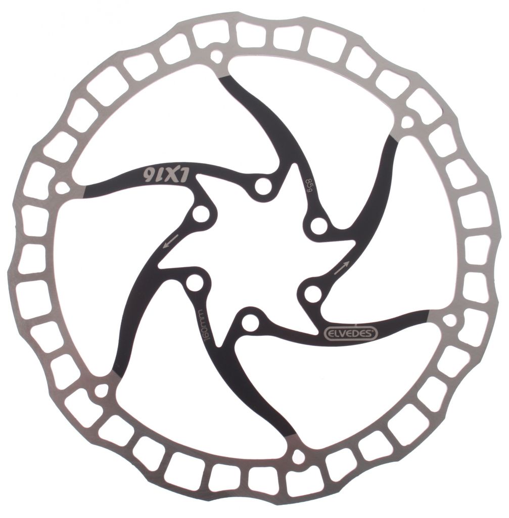Scheibe 160 mm 6-Loch schwarz / silber Stahl