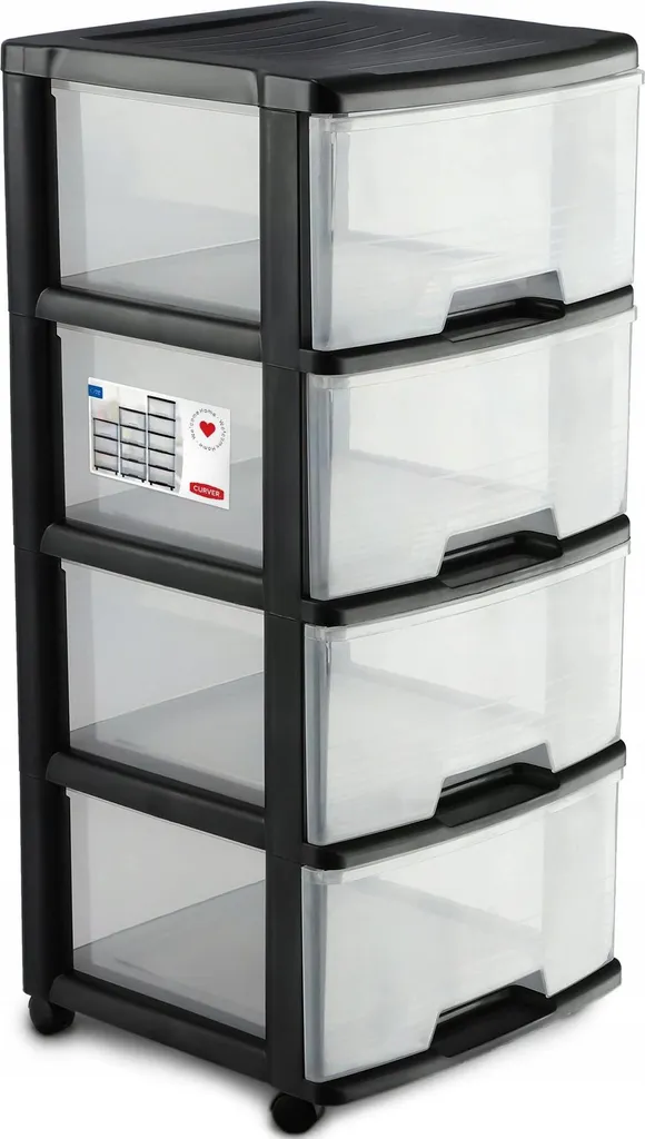 Rangement mobile 4 tiroirs pour bureau et atelier - Capacité 20L