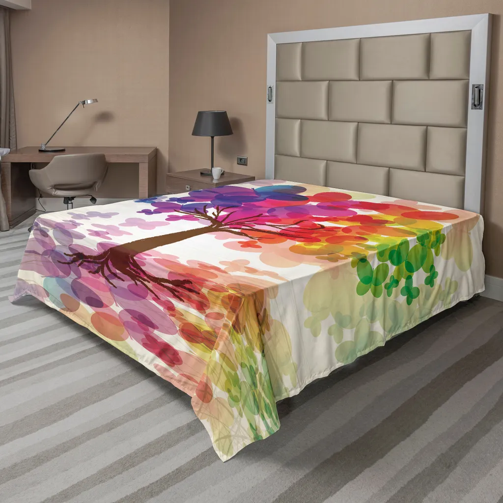 Drap de lit doux et confortable motif illustré papillons 244x205 cm
