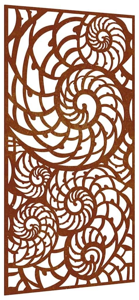 vidaXL Garten-Wanddeko 105x55 cm Cortenstahl Muschel-Design Produktbild 