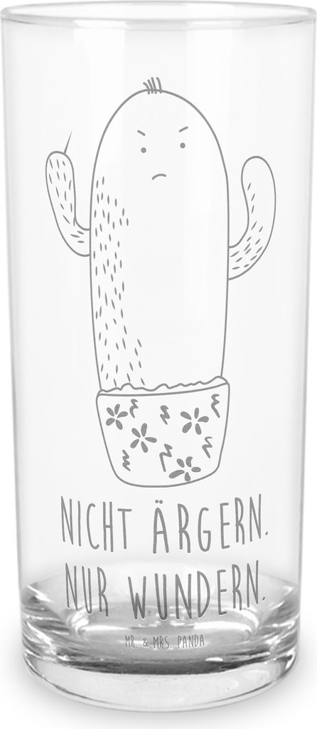 Mr. & Mrs. Panda Tumbler Kaktus Wut 200 ml - Transparent - Geschenk, Büro, Wasserglas, Kollege, Geschenkglas, Kakteen, wütend, Glas, Cocktailglas...