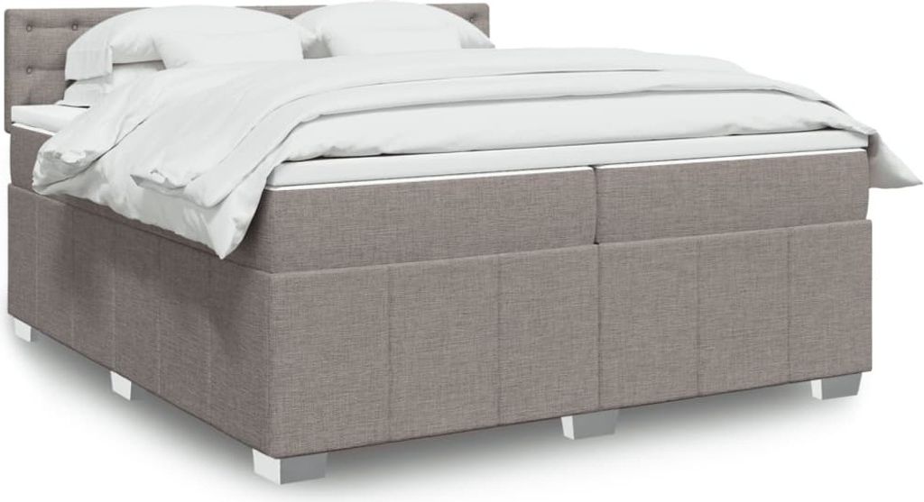 Maison Exclusive - Boxspringbett mit Matratze Taupe 200x200 cm Stoff