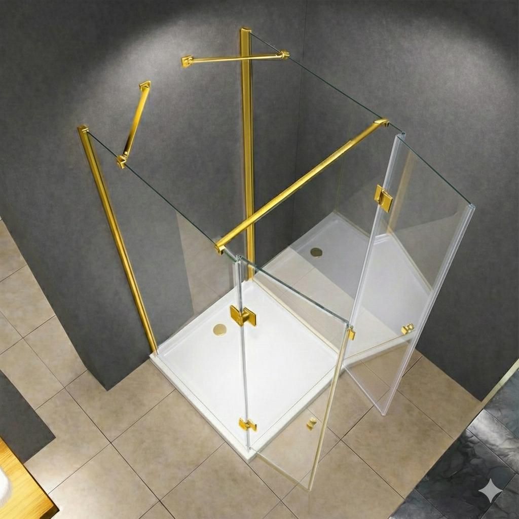 Glaswerk Westfalen- Emma 100x120x100cm U Duschkabine Gold Produktbild 