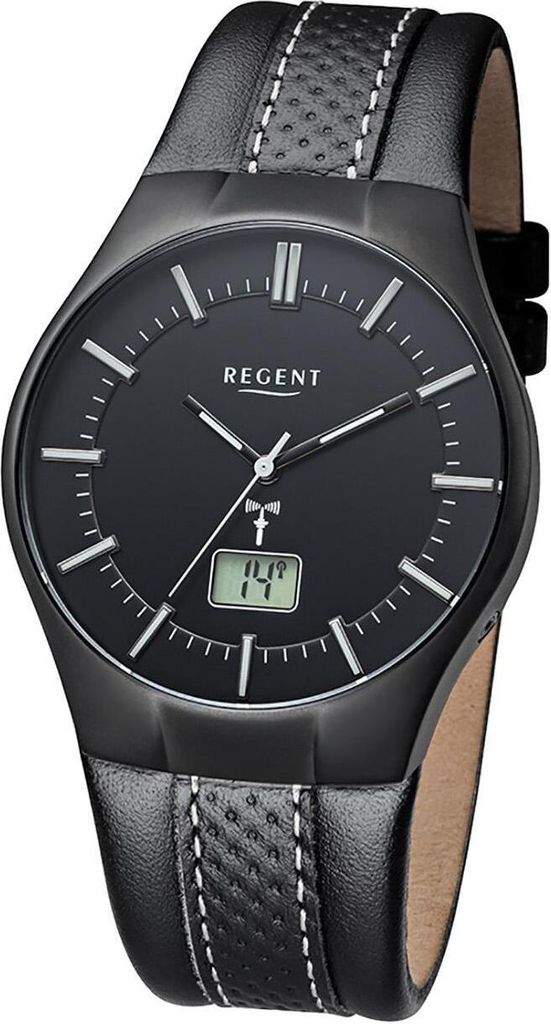 Regent Funkuhr Herren-Armbanduhr schwarz FR216 Herrenuhr Produktbild 