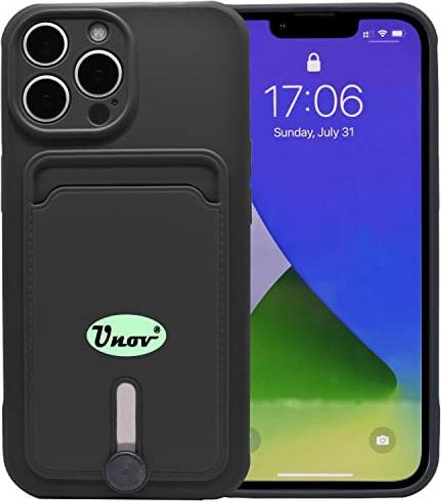 Apple Iphone 12 Pro Hülle Schwarzes Silikon + Platz Für Kartenausweis