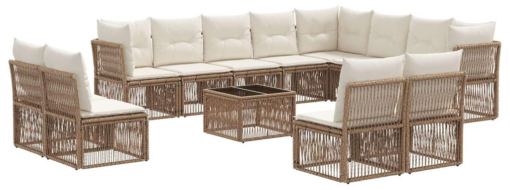 Gartensofa-set 13 pcs Beige Poly-Rattan