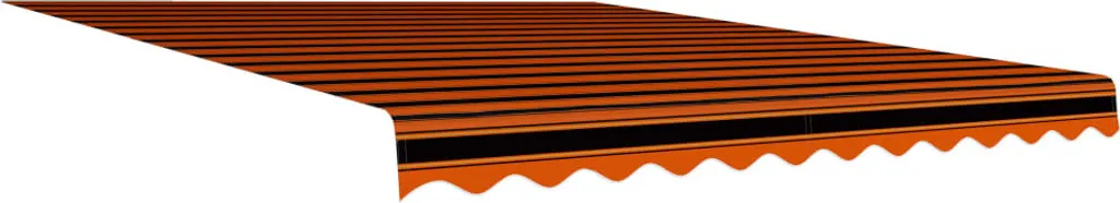 Tessuto per Tenda da Sole 350x250 - Elegante Rigato Arancio e Marrone
