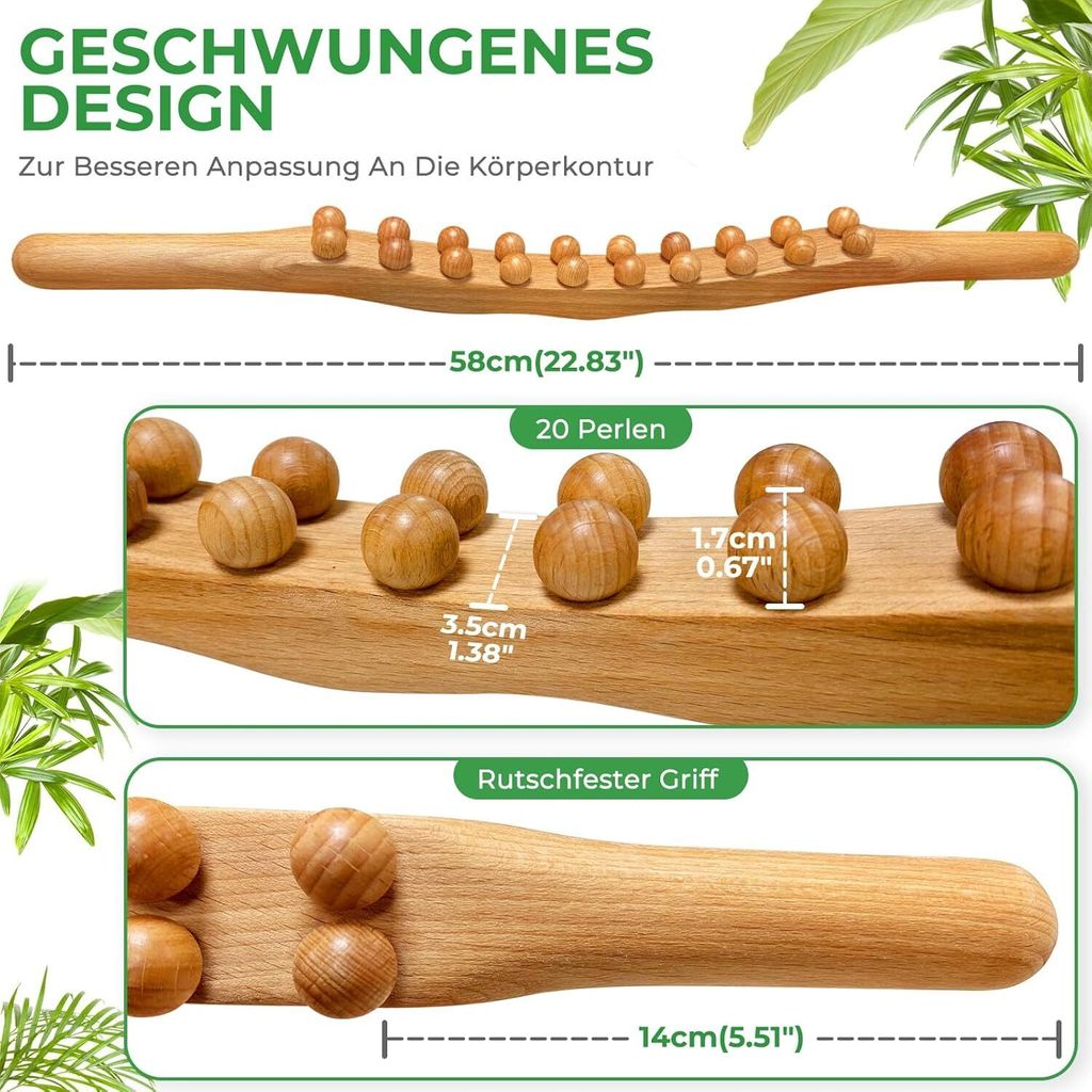 faszienstab vibration Faszienroll Holz, Premium Massageroller Holz,Faszienstab