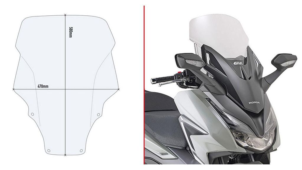 Givi Honda Forza 125-350 2021 Szyba przednia szary szary Zdjęcie produktu 