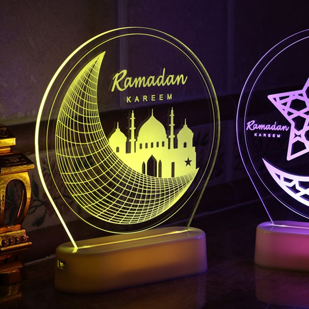Lanterna per decorazioni da tavola Ramadan con lanterna tremolante a LED Eid Mubarak con lanterna decorativa a LED