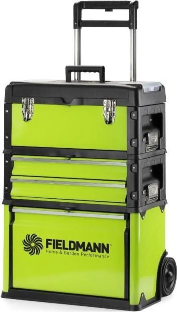 FIELDMANN FDN 4150 Boîte à outils 3 parties avec roulettes robustes