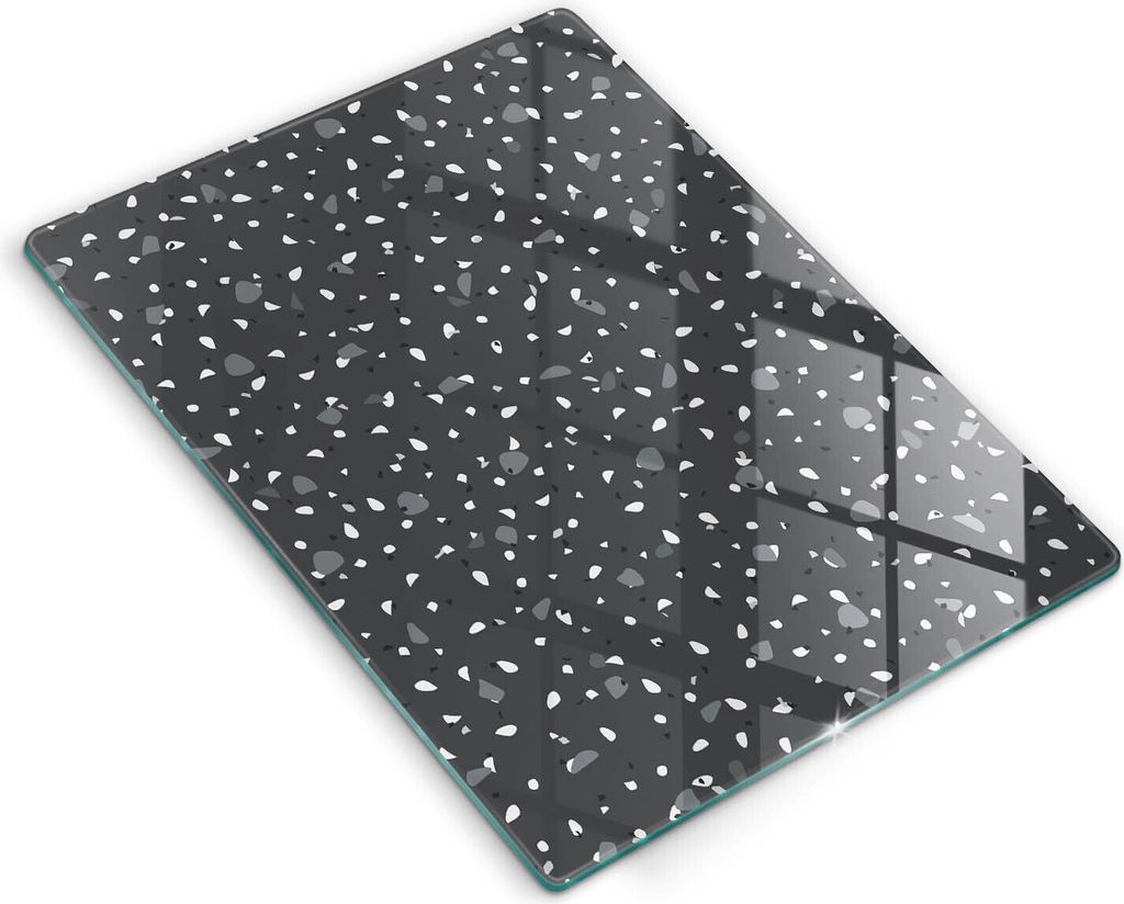 Glasschneideplatte - Herdabdeckplatte - 40x52 cm - Schneidebrett - Spritzschutz - Dekorativer Stein