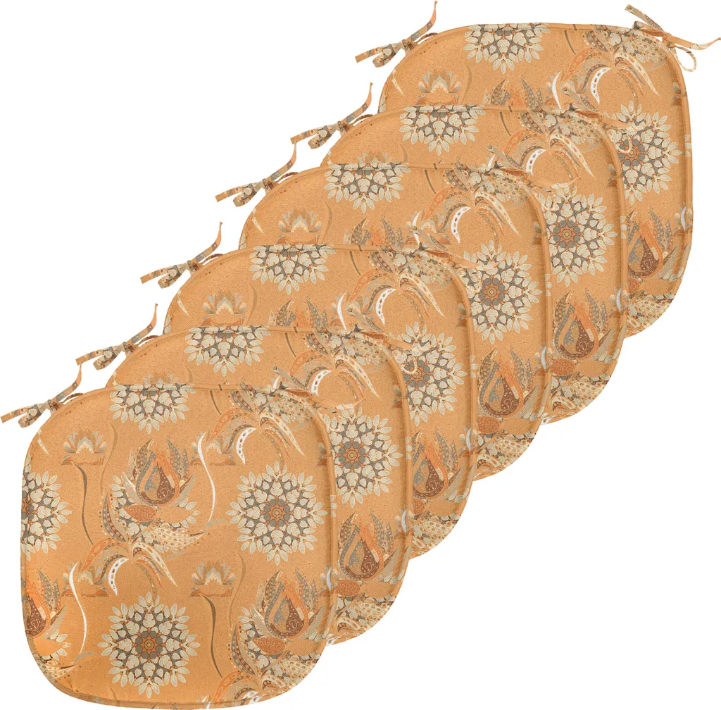 Galettes de Chaise Extérieures 40x40 cm Orange et Marron pour Salon de Jardin