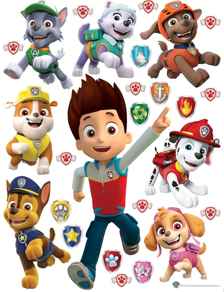 Sanders & Sanders Wandtattoo PAW Patrol Rot, Gelb und Grün Produktbild 
