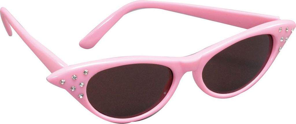 Rosa 50Er Jahre Damen-Sonnenbrille Als Kostümzubehör