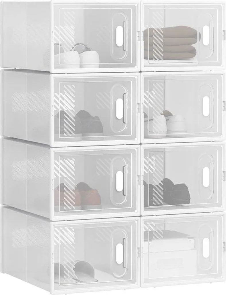 Armoire à Chaussures Modulable et Transparente en Plastique - Set de 8