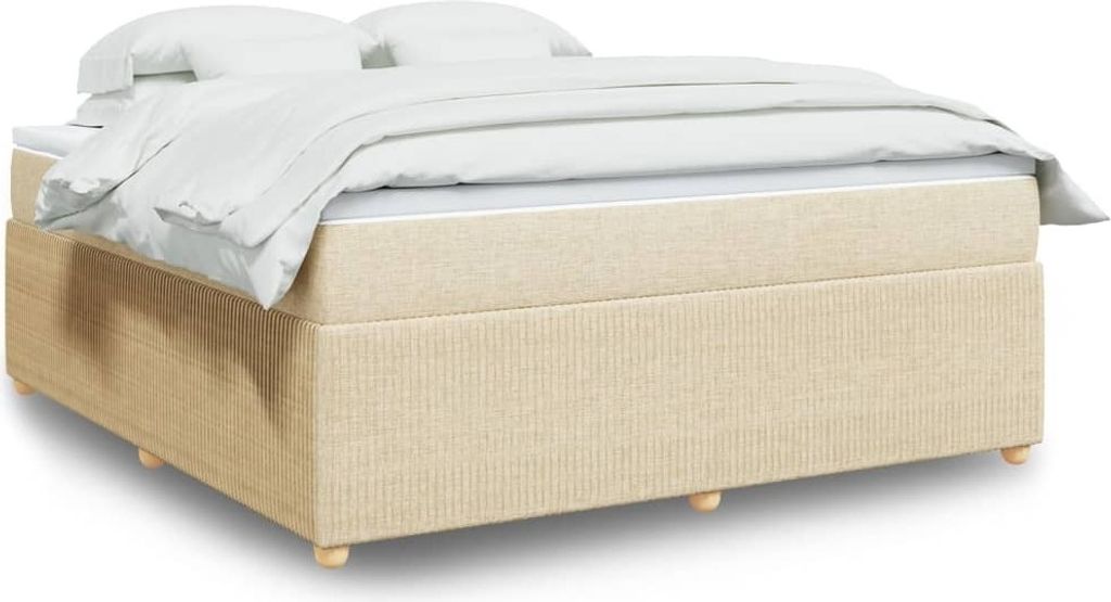 Maison Exclusive - Boxspringbett mit Matratze Creme 180x200 cm Stoff