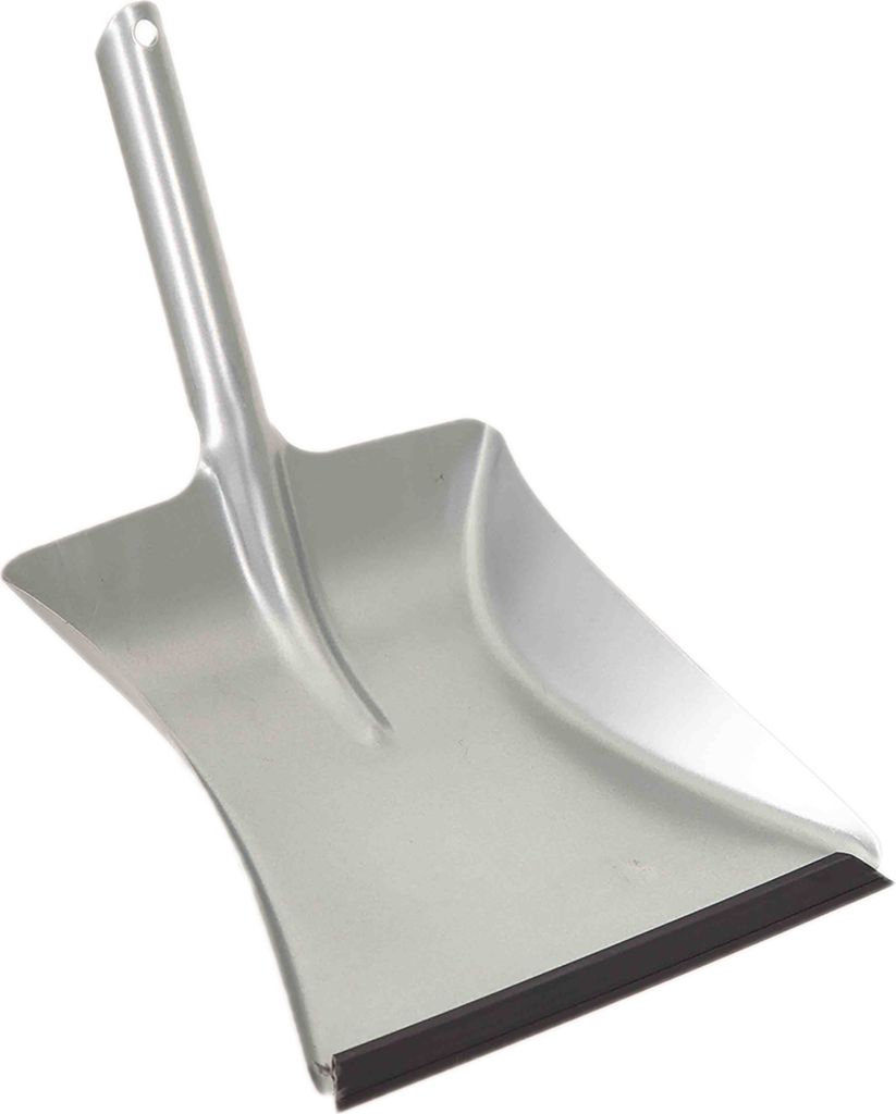 Novaliv Kehrschaufel Metall mit Gummilippe I verzinkt I Schaufel Düllgriff I Blechschaufel Kehrblech I Ascheschaufel Ofenschaufel