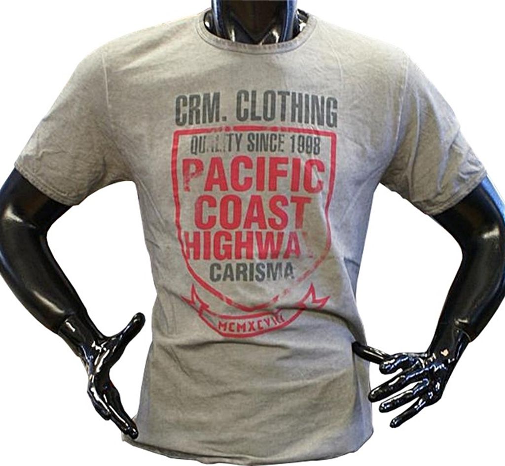 Brandneu Designer T-Shirt CARISMA Grau dirty-Oil CRM4106 3XL