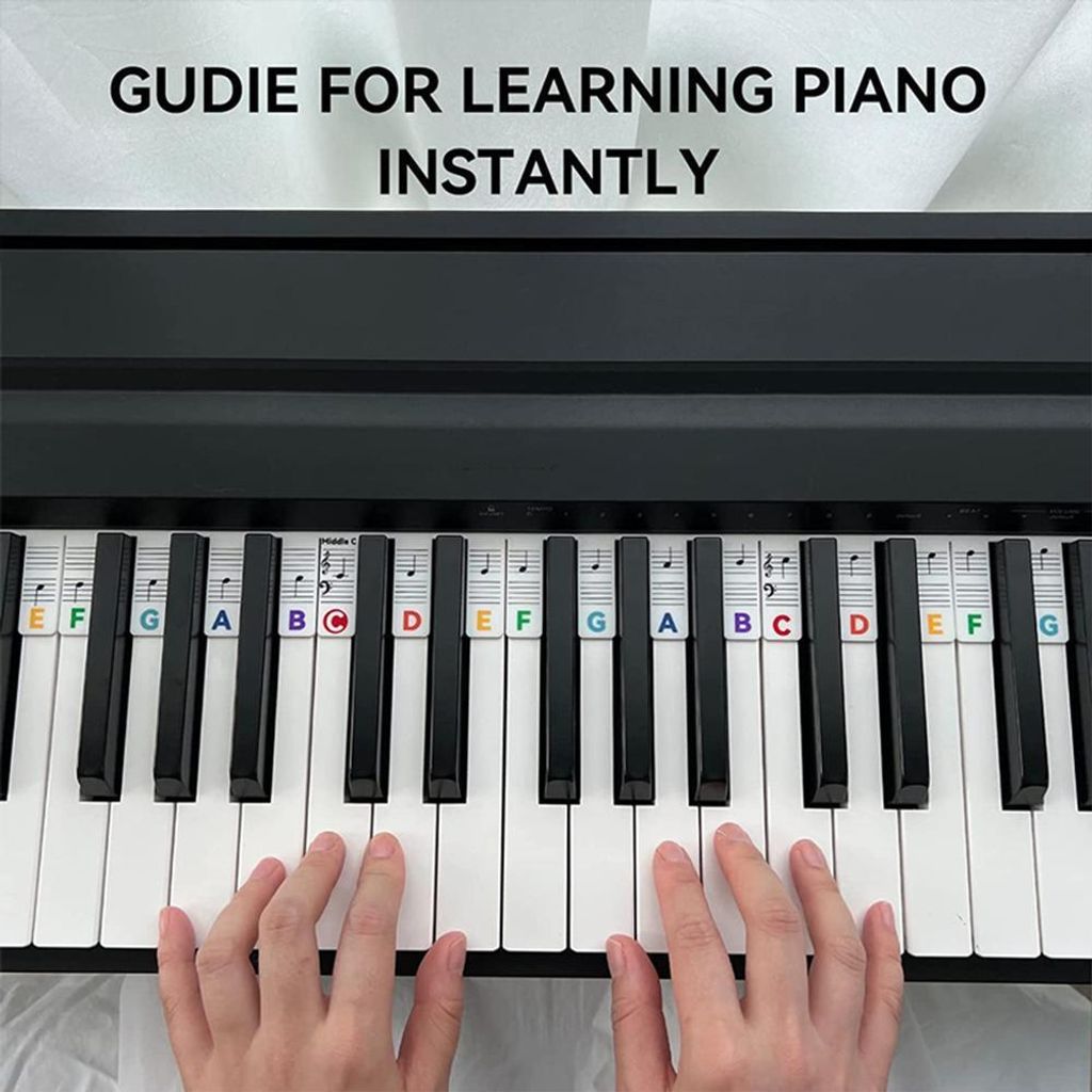 INF Odnímatelné štítky na piano a klávesnici 61 kláves Bílý Obrázek produktu 4